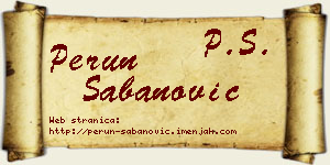 Perun Šabanović vizit kartica